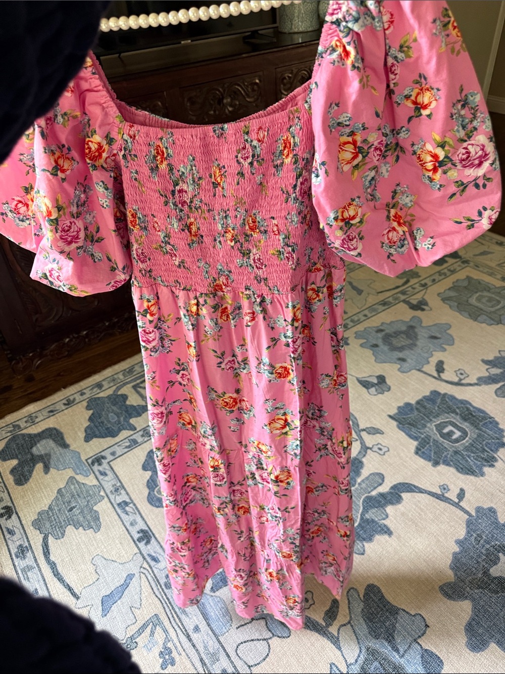 Buddy Love Pink Floral Puff-Sleeve Maxi Dress - Picture 3 of 9